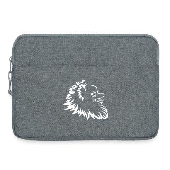 Pomeranian Head "Black Edition" - Laptop bag 15" - heather grey - Front