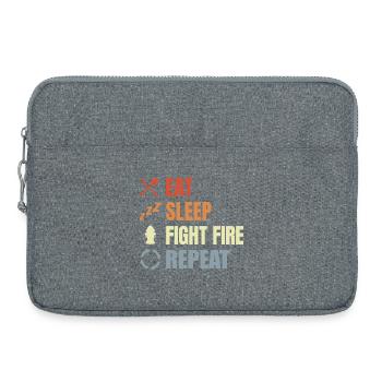 Eat Sleep Fight Fire Repeat - Laptoptasche 15" - Grau meliert - Vorne