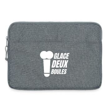 glace deux boules, crème glacée, glace humour - Sacoche pour ordinateur portable 15 pouces - gris chiné - Devant
