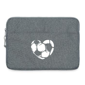 Football Love Heart Symbol Illustration Team - Laptop bag 15" - heather grey - Front