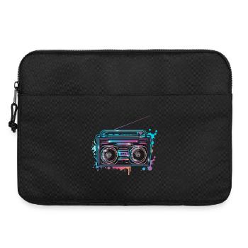 Magnétophone cassette au look graffiti fluo des années 80 - Sacoche pour ordinateur portable 15 pouces - noir - Devant