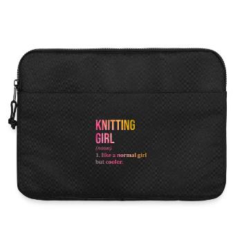 Knitting - Laptop bag 15" - black - Front