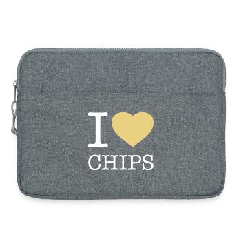 J’ADORE LES CHIPS - Sacoche pour ordinateur portable 15 pouces - gris chiné - Devant