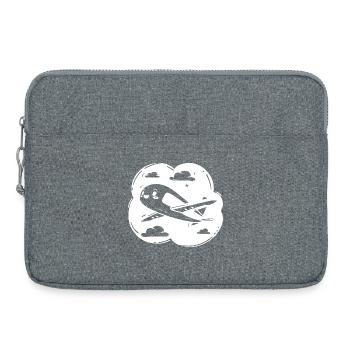 Propeller Plane Drawing - Laptop bag 15" - heather grey - Front