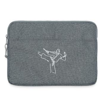 Dessin Karateka - Sacoche pour ordinateur portable 15 pouces - gris chiné - Devant