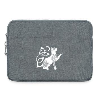 Chat blanc celte - Sacoche pour ordinateur portable 15 pouces - gris chiné - Devant