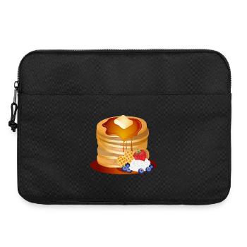 Pancakes Motiv mit Butterflocke und Ahornsirup - Laptoptasche 15" - Schwarz - Vorne