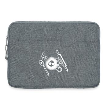 Dessin des ingrédients de cuisson - Sacoche pour ordinateur portable 15 pouces - gris chiné - Devant