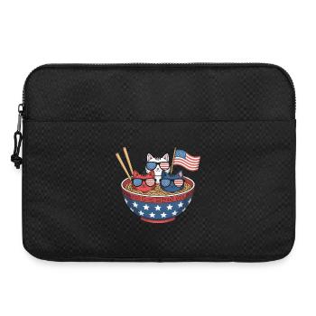 Ramen Cat Noodles Cute Independence Day 4th of - Laptop bag 15" - black - Front