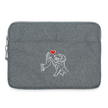 Dackel Hund Dackelzüchter Dackelliebhaber Teckel - Laptoptasche 15" - Grau meliert - Vorne