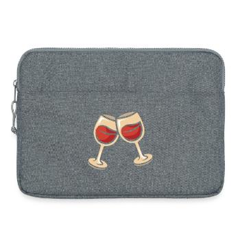 Deux verres à vin pour trinquer - Sacoche pour ordinateur portable 15 pouces - gris chiné - Devant