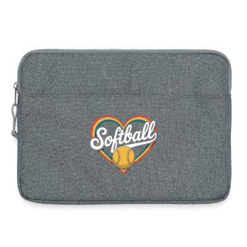 Herz Softball - Laptoptasche 15" - Grau meliert - Vorne