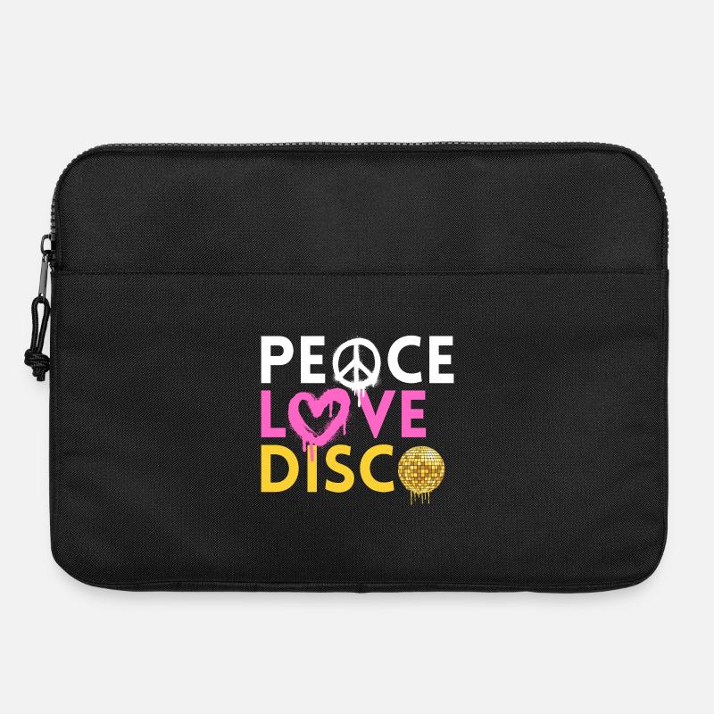 Peace Love Disco Retro Neon Style - Laptoptasche 15" - Schwarz