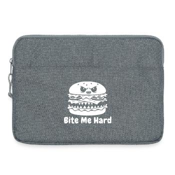 Wütender Hamburger Bite Design - Laptoptasche 15" - Grau meliert - Vorne
