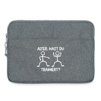 Strichmännchen HAST DU TRAINIERT Lustiges - Laptoptasche 15" - Grau meliert - Vorne