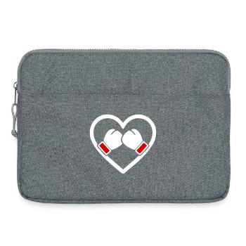 Boxen Herz Handschuhe Sport Stärke Geschenk - Laptoptasche 15" - Grau meliert - Vorne