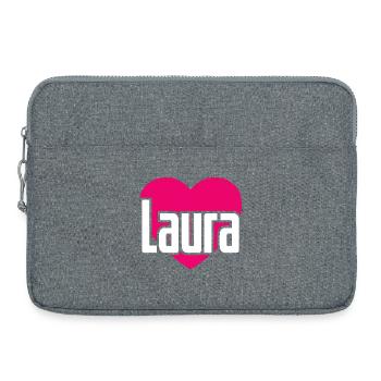 I Love Laura Pinkes Herz Ich liebe Laura - Laptoptasche 15" - Grau meliert - Vorne