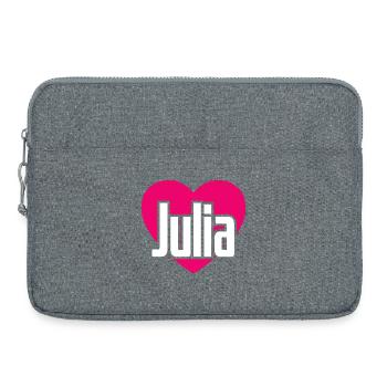I Love Julia Pink Heart I Love Julia - Laptop bag 15" - heather grey - Front