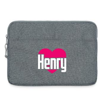 I Love Henry Pinkes Herz Ich liebe Henry - Laptoptasche 15" - Grau meliert - Vorne