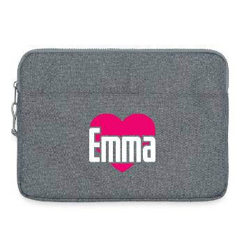 I Love Emma Pink Heart I Love Emma - Laptop bag 15" - heather grey - Front