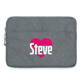 I Love Steve Pinkes Herz Ich liebe Steve - Laptoptasche 15" - Grau meliert - Vorne