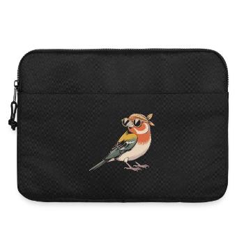 RetroVogel mit Bandana - Laptoptasche 15" - Schwarz - Vorne