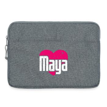 J’aime Maya Cœur Rose J’aime Maya - Sacoche pour ordinateur portable 15 pouces - gris chiné - Devant