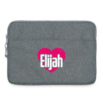 I Love Elijah Pink Heart I Love Elijah - Laptop bag 15" - heather grey - Front