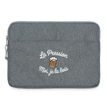 Ich, der Druck, ich trinke es, lustiges, humorvolles Bier - Laptoptasche 15" - Grau meliert - Vorne
