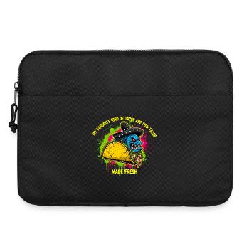 Angry Monster Fish Taco Sombrero Splatter-Kunst - Laptoptasche 15" - Schwarz - Vorne