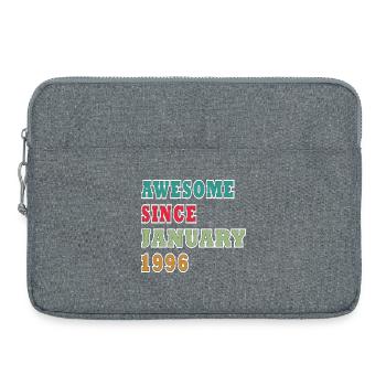 January 1996 Vintage Retro Birthday Gift - Laptop bag 15" - heather grey - Front
