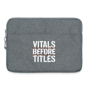 Constantes vitales de l’infirmière en soins intensifs avant les titres Soins intensifs - Sacoche pour ordinateur portable 15 pouces - gris chiné - Devant