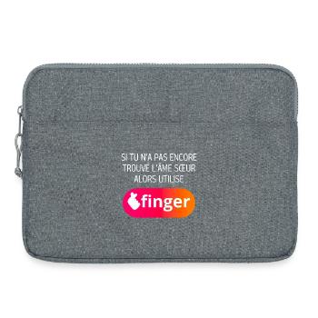 Finger application - Laptop bag 15" - heather grey - Front