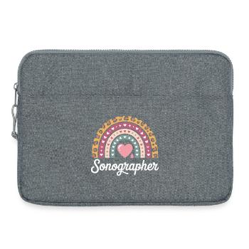 Herz Regenbogen Sonografie Motiv - Laptoptasche 15" - Grau meliert - Vorne
