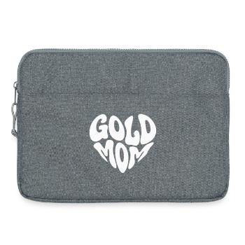 Gold Mom Heart Logo (Custom Color) - Laptop bag 15" - heather grey - Front
