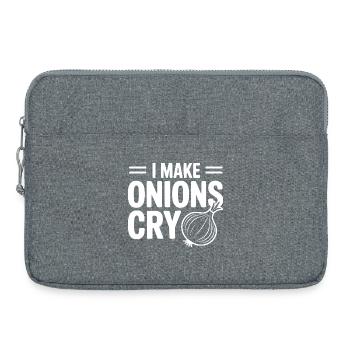 Je fais pleurer les oignons - Sacoche pour ordinateur portable 15 pouces - gris chiné - Devant