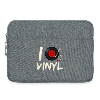 I Love Vinyl Record Player Design - Laptoptasche 15" - Grau meliert - Vorne