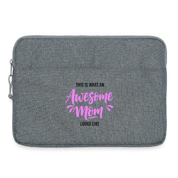 Voilà à quoi ressemble une super maman : cadeau de maman - Sacoche pour ordinateur portable 15 pouces - gris chiné - Devant