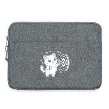Joueur de fléchettes Kawaii Cat - Sacoche pour ordinateur portable 15 pouces - gris chiné - Devant