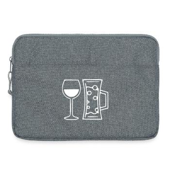 Wein Weinglas Rotwein Weißwein  - Laptoptasche 15" - Grau meliert - Vorne