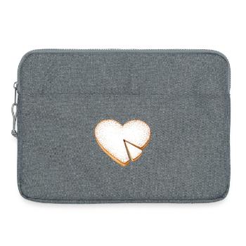 Herzförmiger Kuchen mit Puderzucker Illustration - Laptoptasche 15" - Grau meliert - Vorne