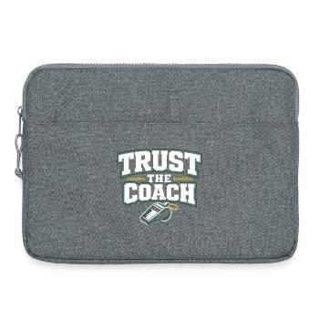 Entraîneur de football pour les sports jeunesse - Sacoche pour ordinateur portable 15 pouces - gris chiné - Devant