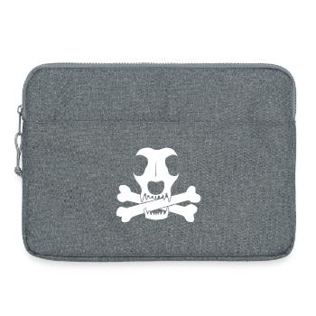 Logo du chien pirate - Sacoche pour ordinateur portable 15 pouces - gris chiné - Devant