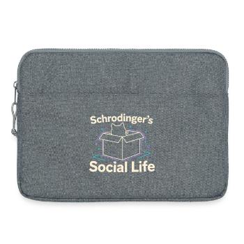 La vie sociale de Schrödinger | Physics Cat - Sacoche pour ordinateur portable 15 pouces - gris chiné - Devant