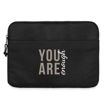 You Are Enough Typography in Elegant Taupe - Laptop bag 15" - black - Front