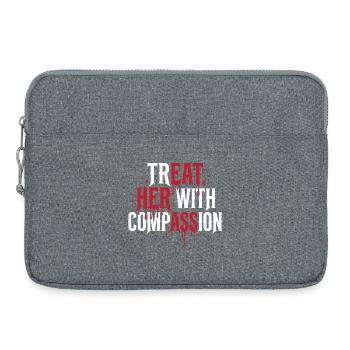 Behandle sie mit Mitgefühl - Laptoptasche 15" - Grau meliert - Vorne