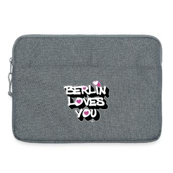Berlin Loves You Heart 3D - Laptoptasche 15" - Grau meliert - Vorne