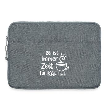 Es ist immer Zeit für Kaffee Geschenk Morgenmuffel - Laptoptasche 15" - Grau meliert - Vorne