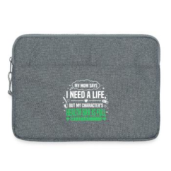 Health Bar Full Gamer Spruch - Laptoptasche 15" - Grau meliert - Vorne