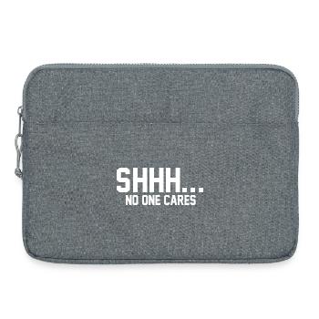 CHUT... Personne ne s’en soucie - Sacoche pour ordinateur portable 15 pouces - gris chiné - Devant